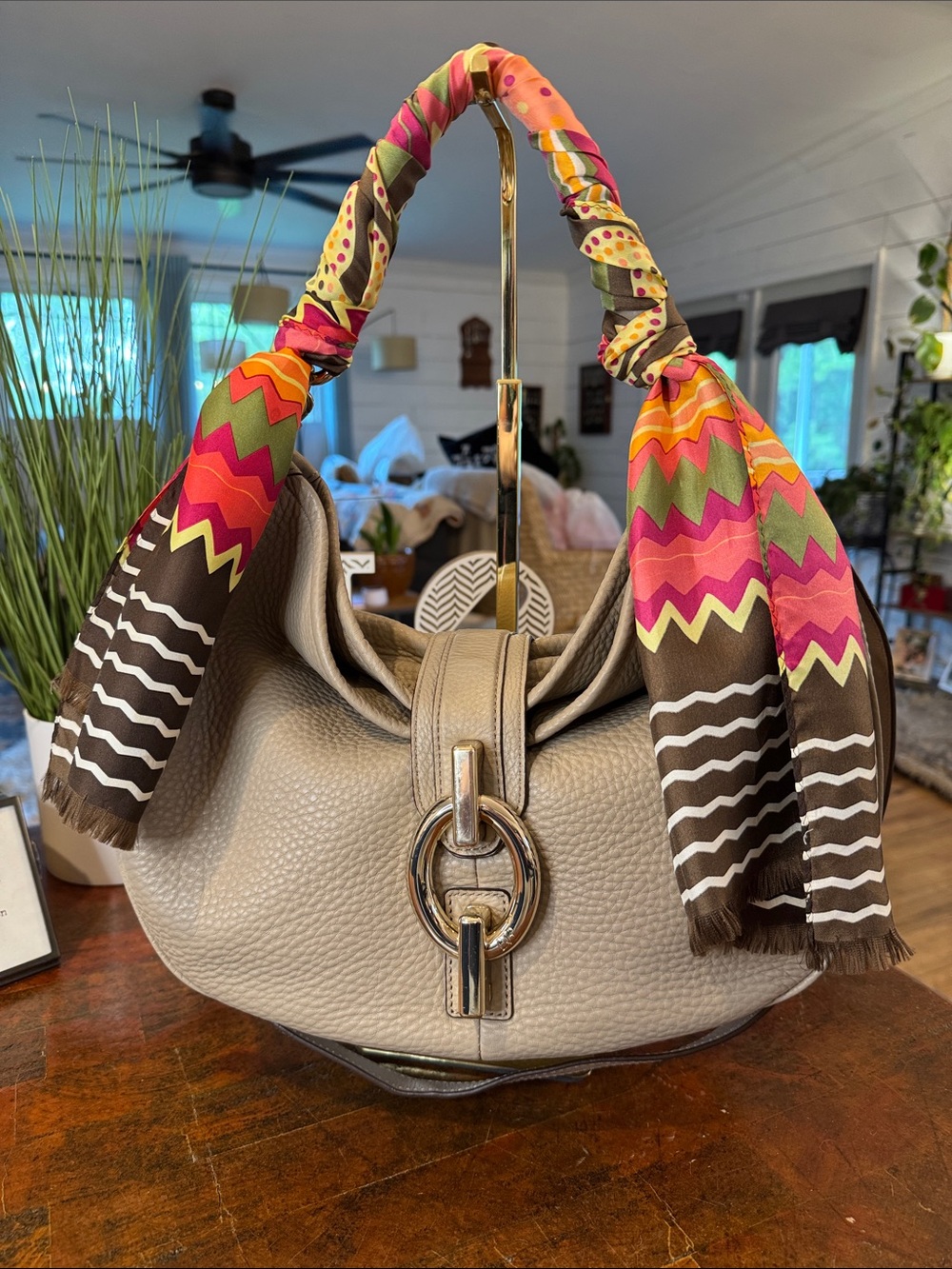 Diane von Furstenberg (DVF) "Sutra" Hobo Bag in taupe - Picture 1 of 16